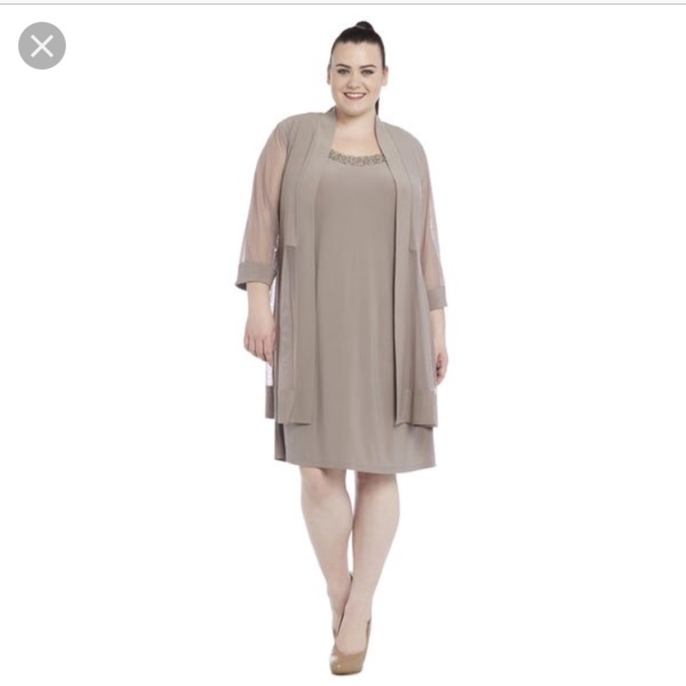Tan dress with cardigan two piece set never worn